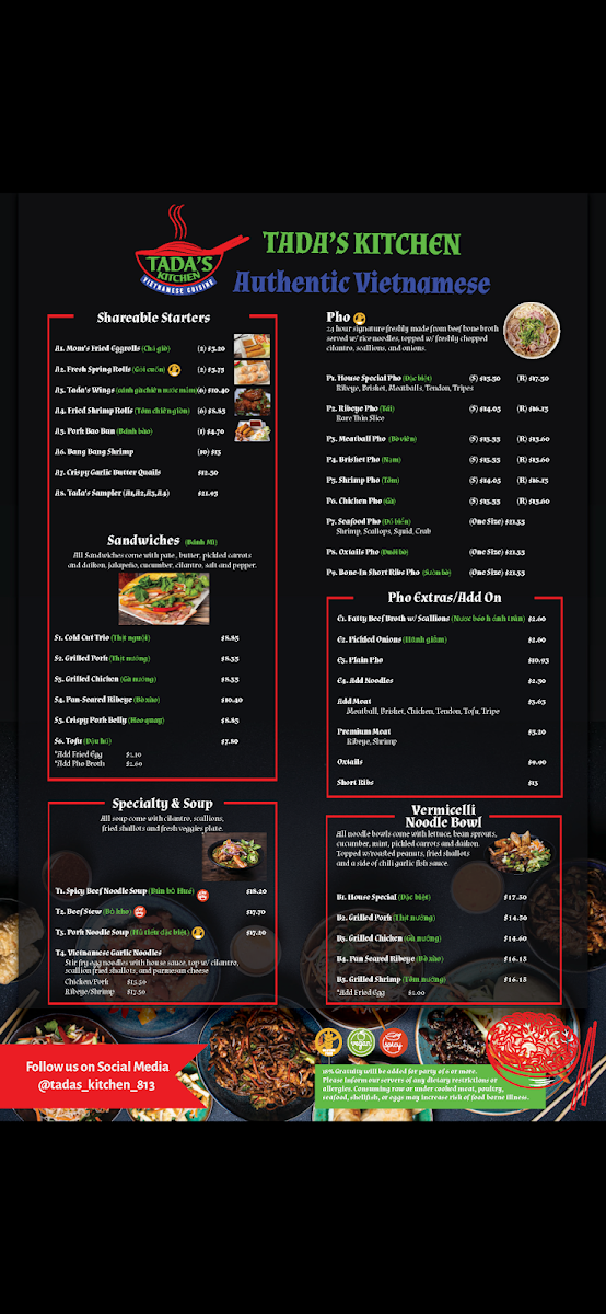 Menu Tada’S Kitchen Vietnamese Cuisines-3