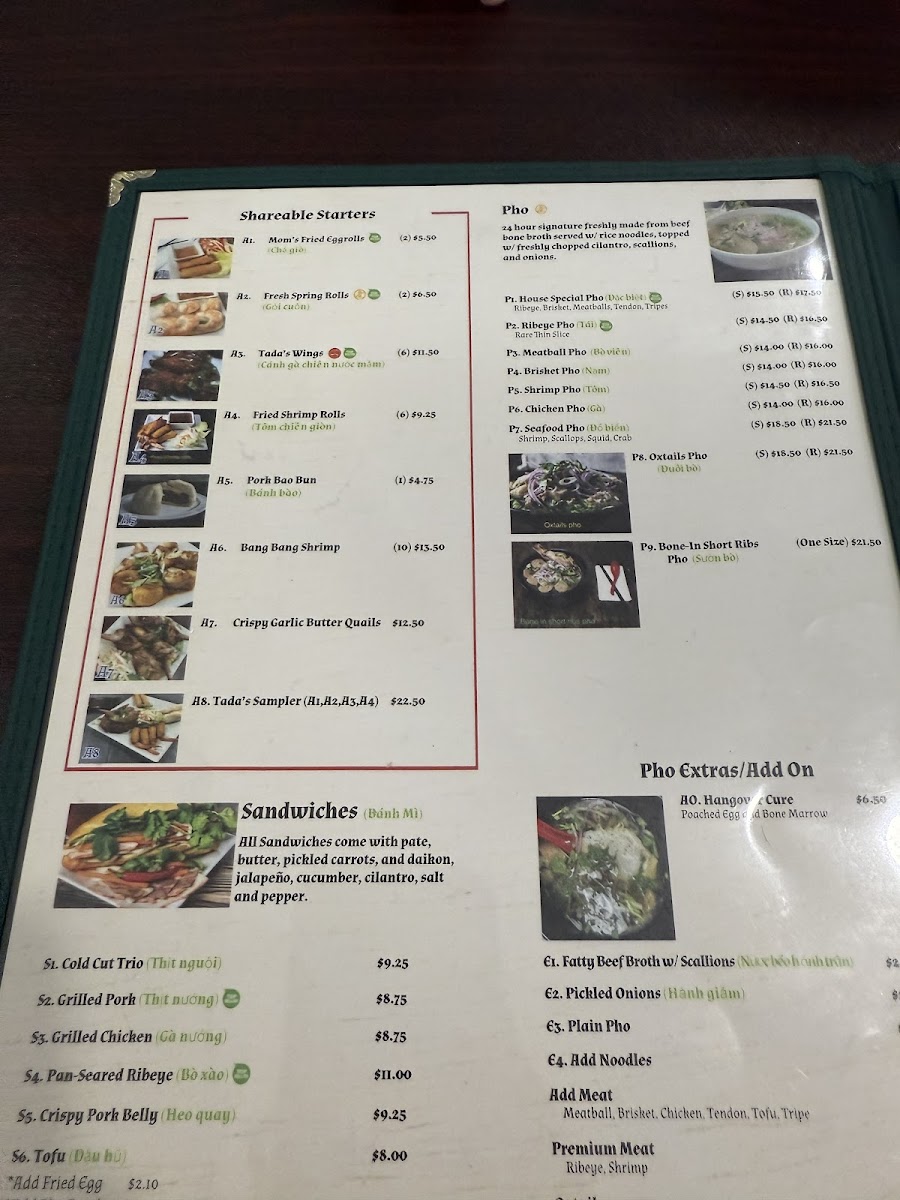 Menu Tada’S Kitchen Vietnamese Cuisines-8