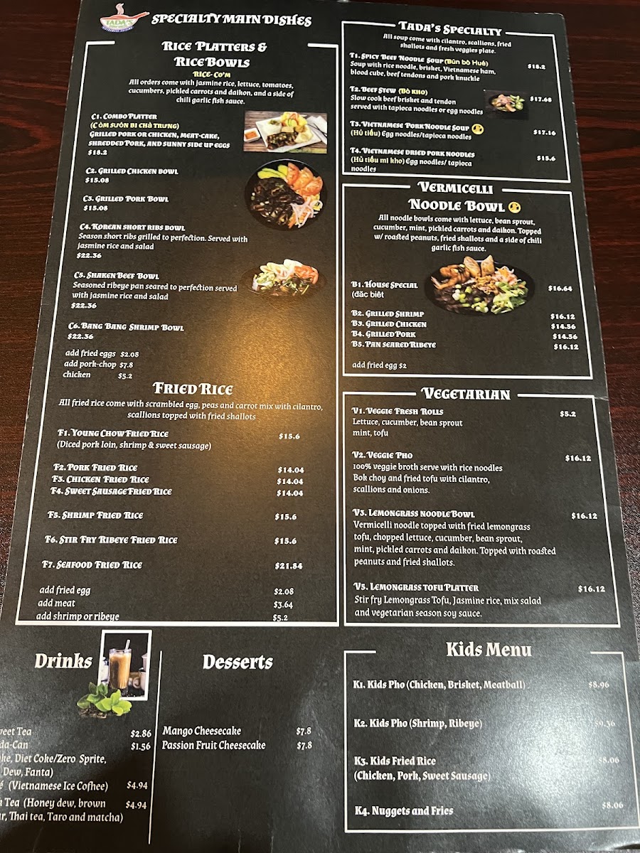 Menu Tada’S Kitchen Vietnamese Cuisines-9